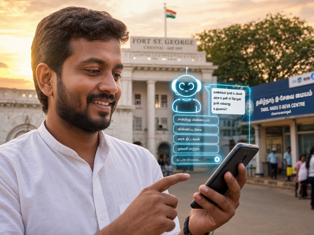 A citizen using a smartphone AI assistant for civic complaints
